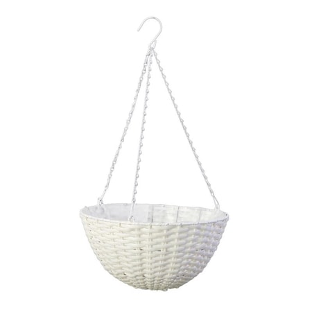 Panacea Panacea 9 in. H X 14 in. D Resin Wicker Hanging Basket White 82304